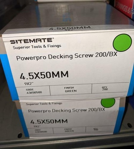 Sitemate Powerpro Decking Screws 4.5 x 50mm box of 200 Sitemate Powerpro Decking Screws 4.5 x 50mm box of 200