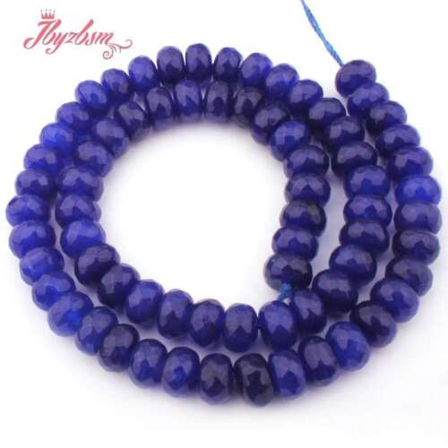 5x8mm Faceted Mutil-Color Rondelle Jade Stone Loose Beads Jewelry Making 15"DIY 
