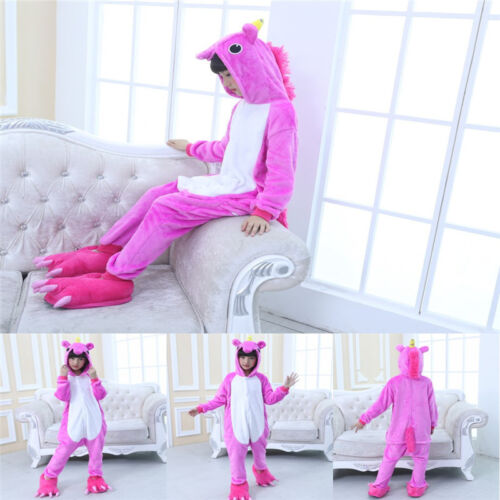 Unicorn Kid Boy Pikachu Unisex Kigurumi Fleece Pajamas Cosplay Costume Sleepwear