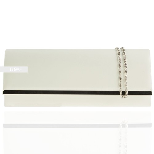 Stylish White Patent Wedding Ladies Party Prom Evening Clutch Hand Bag Purse