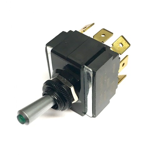 DPDT Lighted Green Lens Carling Technologies Toggle Switch ON//OFF//ON
