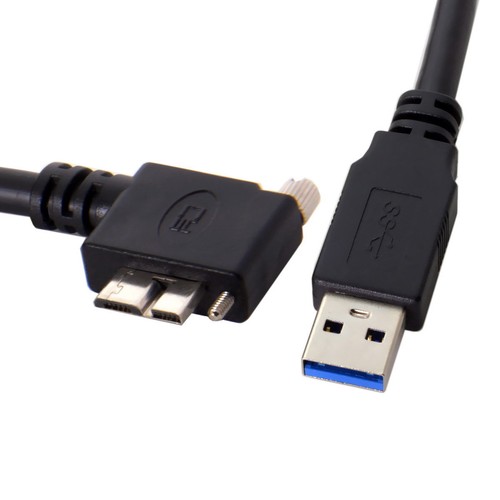 Cablecc 5m Micro USB Screw Mount to USB 3.0 Data Cable for Grey Chameleon Camera