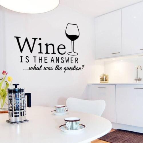 Wine is the Answer Wall Sticker Wall Chick Decal Art Sticker Quote