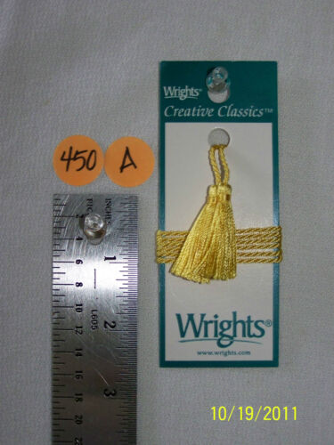 Bright Butter Yellow Set of 2 Tieback//Chairtie 26.5/"spread w// 1/"  tassels