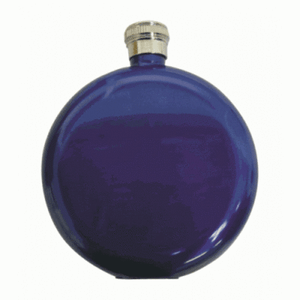 5oz Round Metallic Blue Hip Flask Ideal Birthday Christmas Wedding present