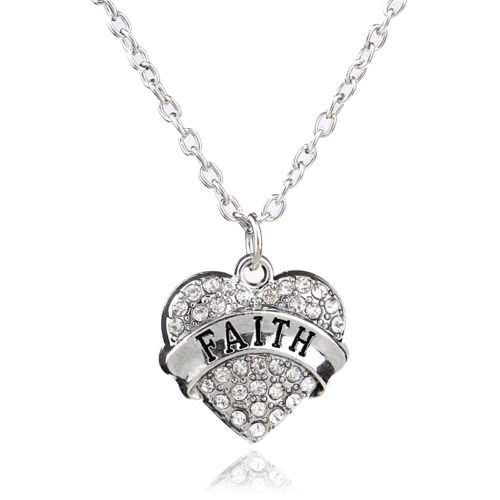 Crystal Heart Charm Pendant Necklace Chain Women Men Xmas Jewelry Best Friends