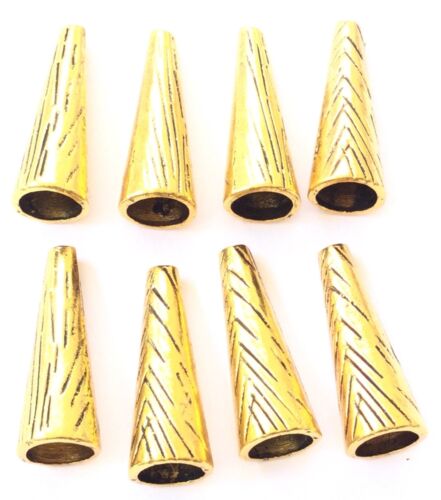10 Antique Gold Bead Caps-Cone Jewelry Supplies
