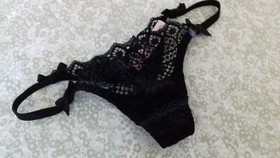 AGENT PROVOCATEUR RARE BLACK STONE THONG AP 2 SMALL UK 8 BNWOT