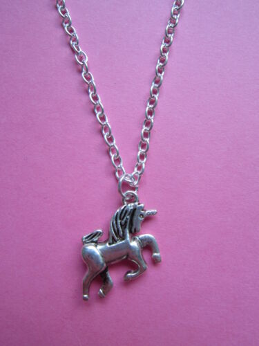 Girls Silver Unicorn Charm 18" Necklace New on "Always Be a Unicorn" Card 