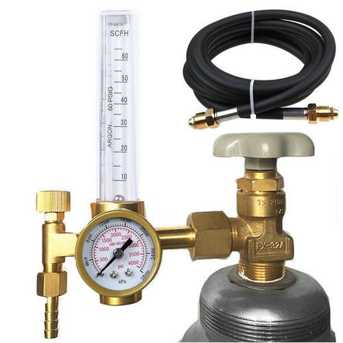 Argon CO2 Mig Tig Flow meter Regulator w// 10ft Hose 4 Gas Welding Weld Machine