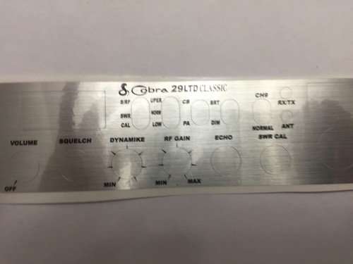 Cobra 29 LTD Classic CB Radio Face Plate Decal