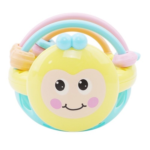Soft Cartoon Rattle Bee Hand Knocking Dumbbell Baby Early Educational Toys Kids