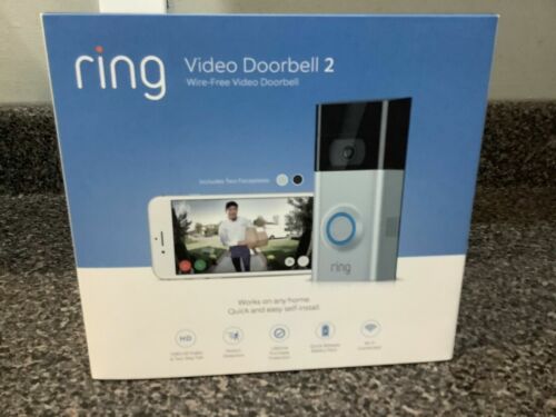 Ring Video Doorbell 2-8VR1S7-0EN0 Satin Nickel and Bronze Case Included Alexa 