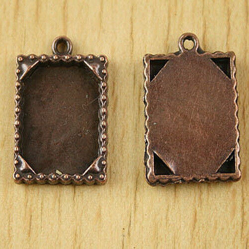 8pcs  copper-tone picture frame charms h2836