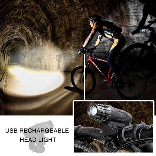 Cycle USB Rechargeable Bicycle Light Safety Bike LED Headlight Taillight Kits
