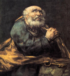 Ｏｉｌ ｐａｉｎｔｉｎｇ francisco de goya - St Peter Repentant old man figures on canvas @@ | eBay