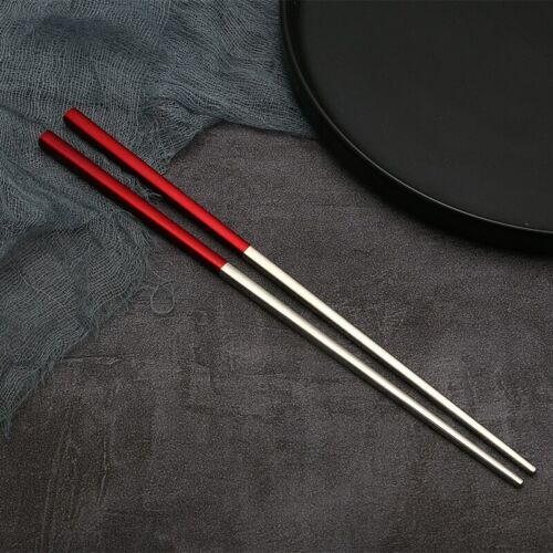 1 Pair Stainless Steel Chopsticks Anti-skid Heat-insulation Chopsticks Practical