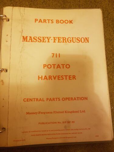 Massey 711 potato harvester hydraulic Parts Manual Reprint 819587m1 