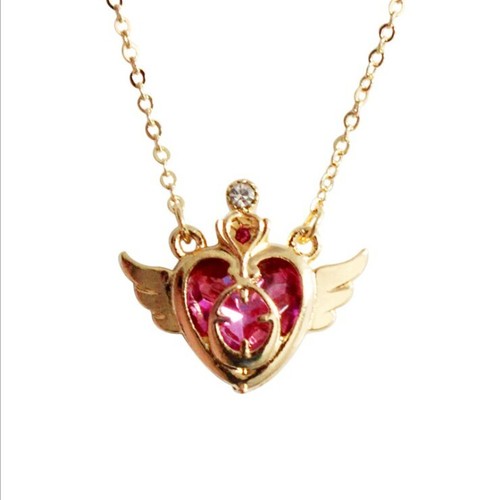 Japan Anime Sailor Moon Miracle Romance Transformation Necklace Heart Shaped