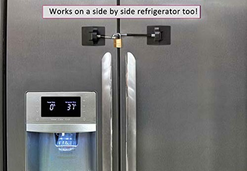 Refrigerator Door Lock w// Padlock Fridge Cabinet Home Office School Child Proof