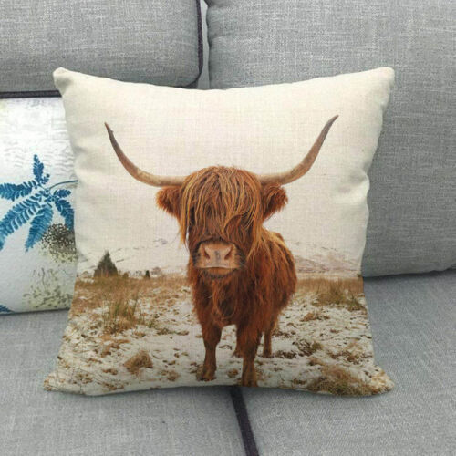 18x18 inch Cow Pillow Case Farm Animal Square Cushion Cover Couch Sofa Bed Decor