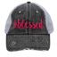 Gray Mesh Back #BLESSED in Hot Pink Embroidered Women/'s Trucker Hat