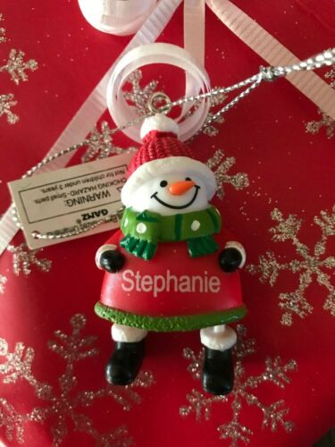 Ganz Jolly Jingles Snowman Christmas Ornament Personalized STEPHANIE 