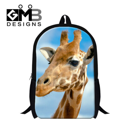 Giraffe Print School Backpack for Children Animal Bookbags Stylish Bagpack Boys 