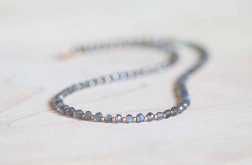 Details about  / labradorite rondelles /& heishi beaded sterling silver necklace Bracelet Gift