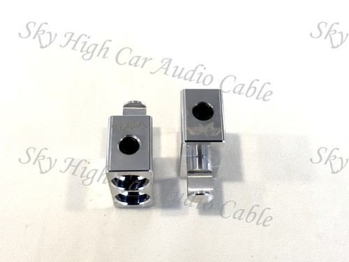 Pair Sky High Car Audio DUAL 1//0 Gauge to 1//0 Gauge Amp Inputs Reducers Input