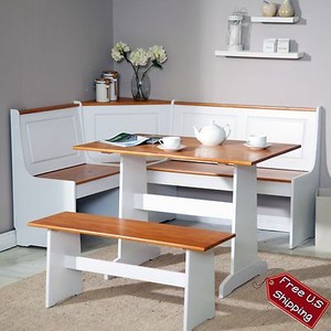 Corner Nook Dining Set Bench Breakfast Kitchen Booth ...