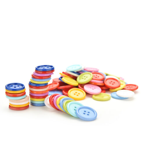 100pcs DIY Round Plastic Buttons 4 Holes Sewing Clothes Button for Crafts ASE 