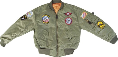 Kid’s MA1 size L Olive Green Flight Jacket Military