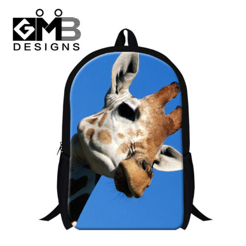 Giraffe Print School Backpack for Children Animal Bookbags Stylish Bagpack Boys 