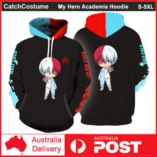 Anime My Hero Academia Todoroki Shoto Hoodie Pullover Sweatshirt Cosplay Jacket