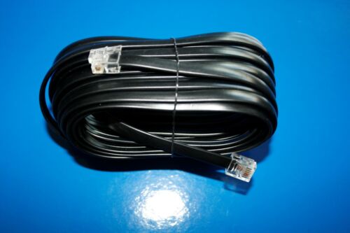 5 Metre 6 Pin 6 Core RJ11 to RJ11 6P6C Data Cable Lead. Black and White (sp)