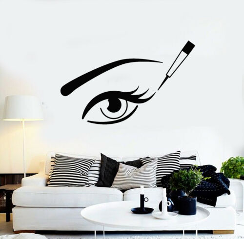 Details about  / Vinyl Wall Decal  Woman Eye Make Up Long Eyelashes Beauty Salon Stickers g987