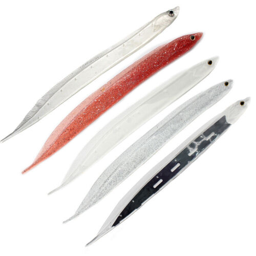 2//5pcs Fishing Lure Hairtail Baits Soft Artificial Swimbait Trout Bass 15cm 28cm