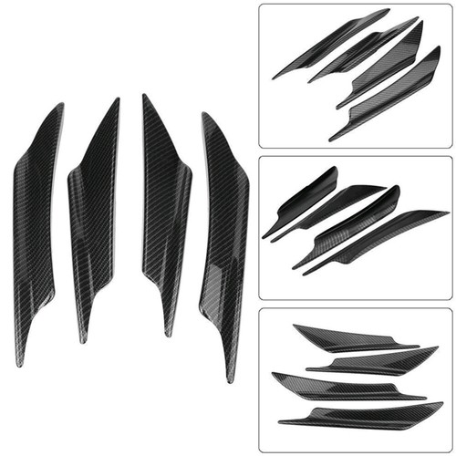 4x Car Carbon Fiber Bumper Fin Canard Splitter Diffuser Valence Spoiler Lip LC