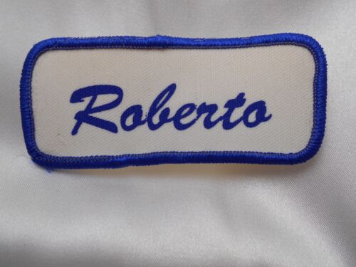 ROBERTO USED SILK SCREEN VINTAGE SEW ON NAME PATCH TAGS ASSORTED COLORS 