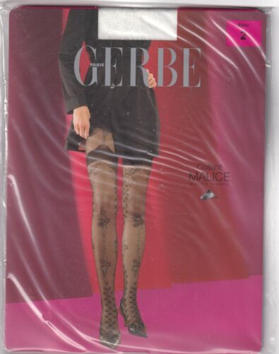 Collant fantaisie GERBE MALICE coloris Ecru ou Noir Fashion tights.