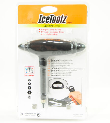 IceToolz Ocarina Bike L-Handle 3-10Nm Torque Wrench w/ 5 bits hex and T25 