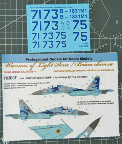 Foxbot 32-005 - Decals 1/32 Su-27UBM, Ukranian Air Forces, digital camouflage