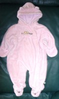 9 mo girls hooded pink faux fur Disney CLASSIC POOH pram suit, bunting, snowsuit