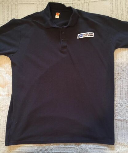 New United States Postal Service Navy Blue Polo Shirt By A By Sai 2XL 