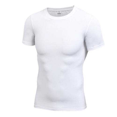 Details about  / Mens Under Base Layer Short Sleeve T-Shirt Gym Stretch Fitness Workout Tee Tops
