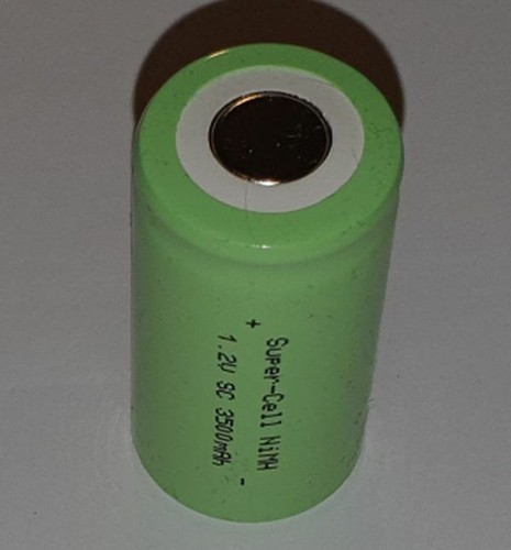 Super-Cell Sub-C 3500mAh NiMH 1,2V Einzelzelle grün SubC Flat Top