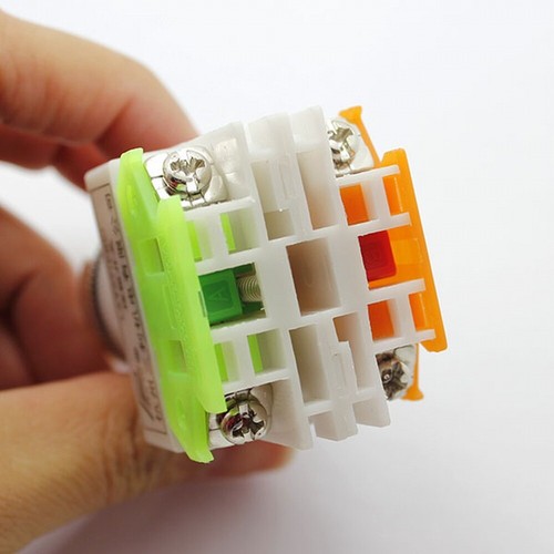 22MM NO//NC Red Emergency Stop Switch Flat Momentary Push Button Controller O