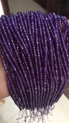 AAA 15/" 2x4mm Purple Amethyst Faceted Rundelle Gems Beads