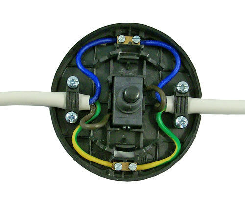 Oro en la línea 2 Amp interruptor de pie Piso Cuadro estándar Lámpara De Luz 